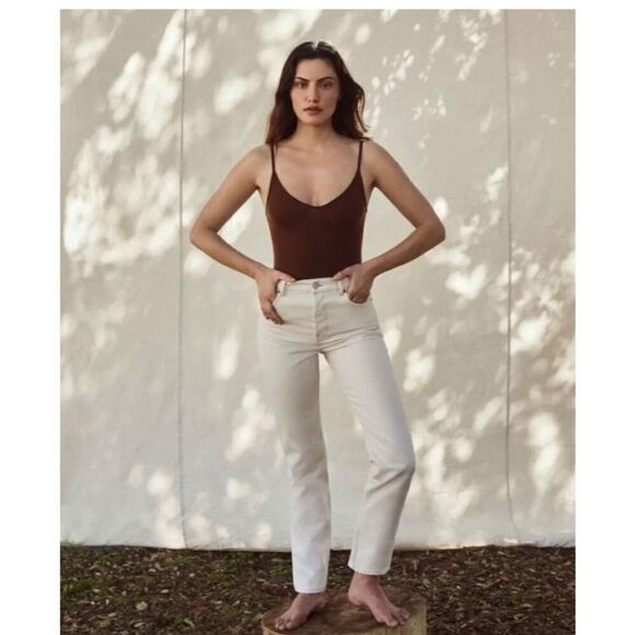 Reformation Denim - Reformation Cynthia High Rise Straight Jeans Bone New with tags!